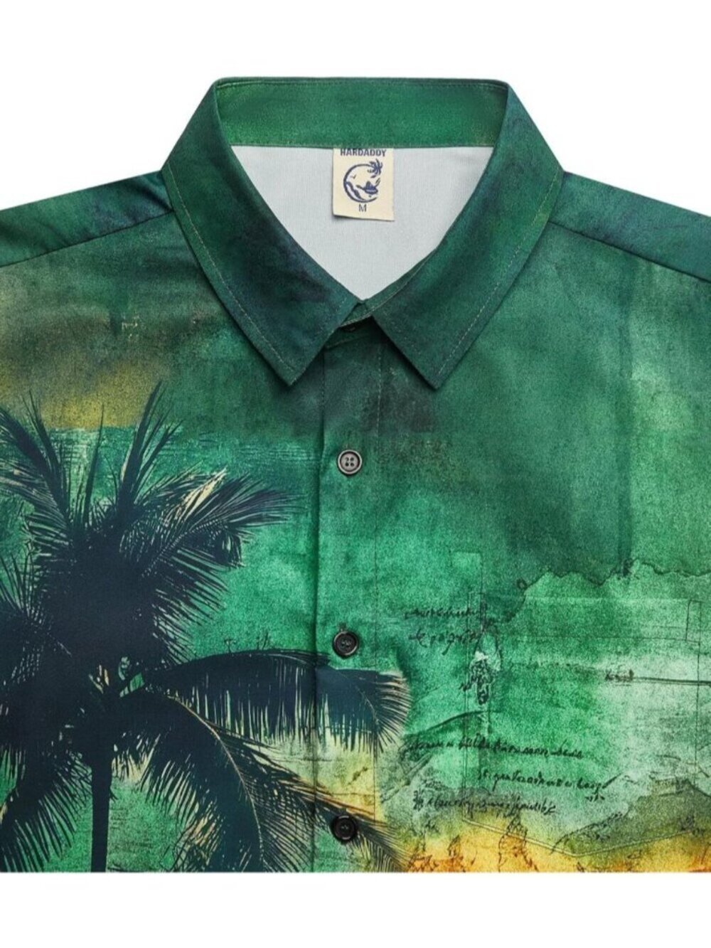 〽️Men Coconut Tree Green Hawaiian Short Sleeve Coconut Printed Button Down Shirt